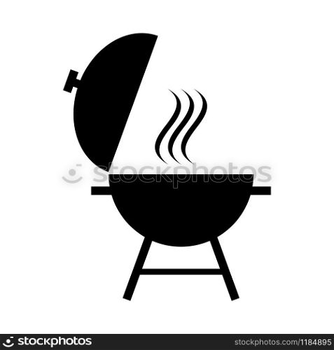 Outdoor grill vector. BBQ grill icon isolated on white background. Outdoor grill vector. BBQ grill icon isolated on white