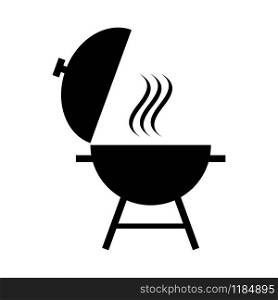 Outdoor grill vector. BBQ grill icon isolated on white background. Outdoor grill vector. BBQ grill icon isolated on white