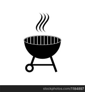 Outdoor grill vector. BBQ grill icon isolated on white background. Outdoor grill vector. BBQ grill icon isolated