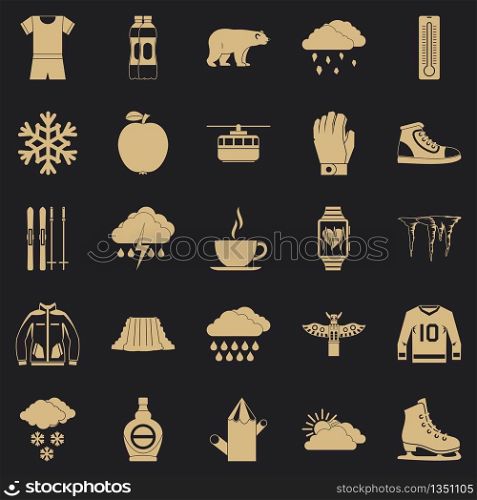 Outdoor icons set. Simple set of 25 outdoor vector icons for web for any design. Outdoor icons set, simple style