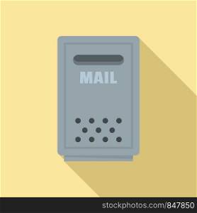 Outdoor mail box icon. Flat illustration of outdoor mail box vector icon for web design. Outdoor mail box icon, flat style