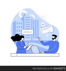Outdoor office isolated cartoon vector illustrations. Group of diverse colleagues working outdoors, discussing business strategy, smart office in nature, modern workplace vector cartoon.. Outdoor office isolated cartoon vector illustrations.