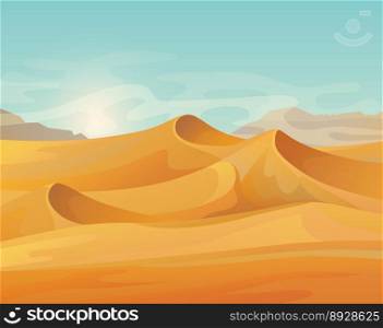 Outdoor panorama on desert landscape vector image