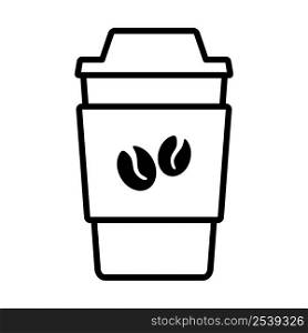 Outdoor Paper Cofee Cup Icon. Bold outline design with editable stroke width. Vector Illustration.