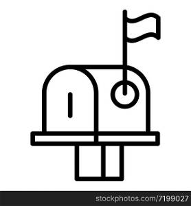 Outdoor post box icon. Outline outdoor post box vector icon for web design isolated on white background. Outdoor post box icon, outline style