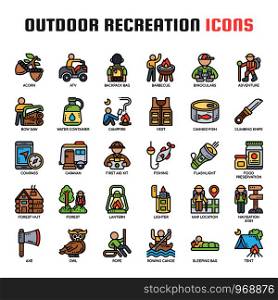 Outdoor Recreation , Thin Line and Pixel Perfect Icons