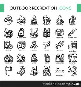 Outdoor Recreation , Thin Line and Pixel Perfect Icons
