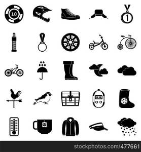 Outdoor sports icons set. Simple set of 25 outdoor sports vector icons for web isolated on white background. Outdoor sports icons set, simple style