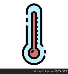Outdoor thermometer icon. Outline outdoor thermometer vector icon color flat isolated. Outdoor thermometer icon color outline vector