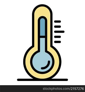 Outdoor thermometer icon. Outline outdoor thermometer vector icon color flat isolated. Outdoor thermometer icon color outline vector