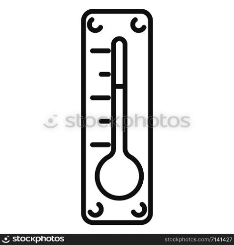 Outdoor thermometer icon. Outline outdoor thermometer vector icon for web design isolated on white background. Outdoor thermometer icon, outline style