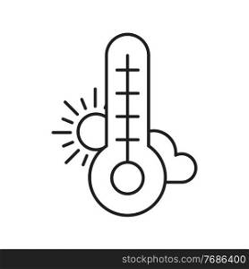Outdoor thermometer, simple gardening icon in trendy line style isolated on white background for web apps and mobile concept. Vector Illustration EPS10. Outdoor thermometer, simple gardening icon in trendy line style isolated on white background for web apps and mobile concept. Vector Illustration