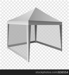 Outdoor white tent mockup. Realistic illustration of outdoor white tent vector mockup for on transparent background. Outdoor white tent mockup, realistic style
