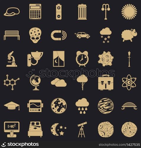 Outer space icons set. Simple set of 36 outer space vector icons for web for any design. Outer space icons set, simple style