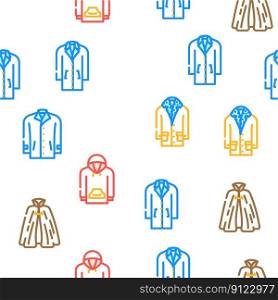 outerwear male clothes vector seamless pattern thin line illustration. outerwear male clothes vector seamless pattern