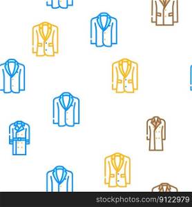 outerwear male clothes vector seamless pattern thin line illustration. outerwear male clothes vector seamless pattern