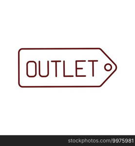 Outlet store RGB color icon. Clothing shop. Manufacture prices for clothes. Bargain prices for products. Smart shopping. Consumerism and commerce. Retail business. Isolated vector illustration. Outlet store RGB color icon