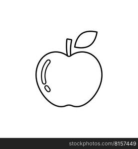 Outline apple vector icon isolated on white background.