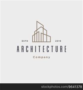 Outline architecture real estate building logo Vector Image