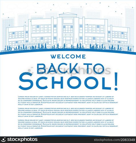 Outline Back to School Concept with copy space for text. Vector illustration