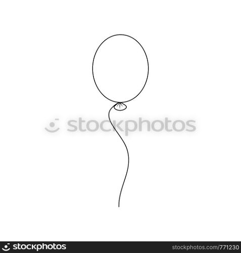 outline balloon cartoon illustration isolated on white background