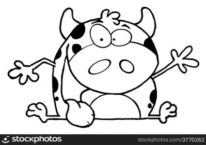 Outline Calf Cartoon Character