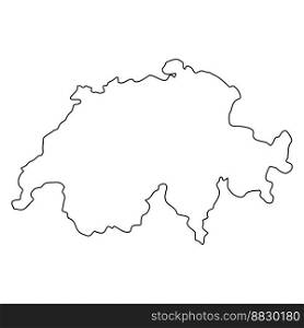 Outline country state Switzerland border, outline state Switzerland