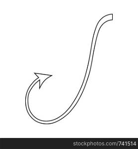 Outline devil tail isolated on white background. Line style. Clean and modern vector illustration for design, web.