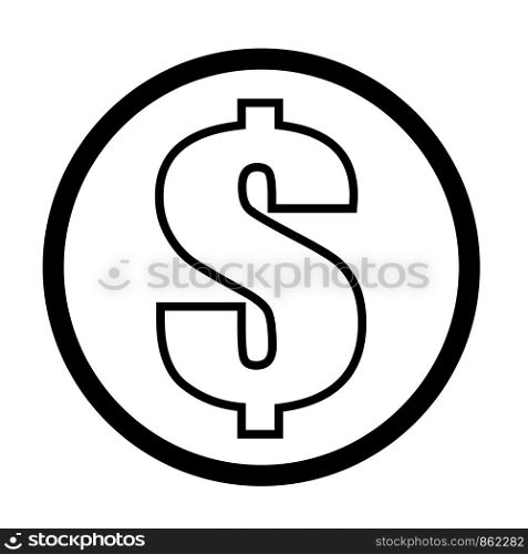 outline dollar icon on white background. flat style. dollar icon for your web site design, logo, app, UI. money line icon. money cash sign.