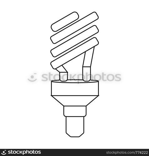 Outline ecological light bulb icon. Halogen lamp. Simple vector illustration isolated on white background.