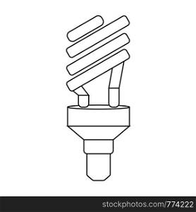 Outline ecological light bulb icon. Halogen lamp. Simple vector illustration isolated on white background.