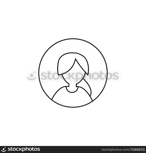 Outline female avatar icon. Woman symbol. Simple vector design illustration. Outline female avatar icon. Woman symbol. Simple vector