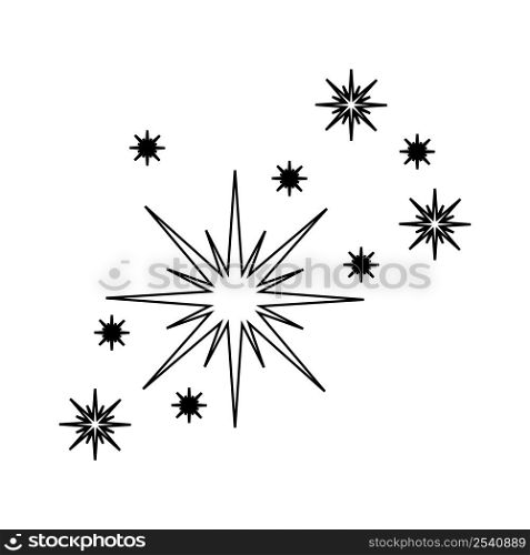 Outline fireworks sparklers. Star twinkles icon isolated on white background. Bright flash symbol. Star light particles. Vector linear illustration.. Outline fireworks sparklers. Star twinkles icon isolated on white background. Bright flash symbol. Star light particles. Vector linear illustration