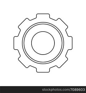 Outline gear icon. Simple flat design pictogram. Vector illustration isolated on white background. Outline gear icon. Simple flat design pictogram.