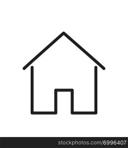 Outline House icon with door design vector illustration on white background EPS 10