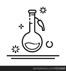 outline icon - laboratory flask or retort, lab glass for diagnosis, analysis, scientific experiment. Chemical laboratory equipment. Isolated vector object or sign in line style on white background. Laboratory Flasks Icon Set