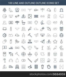 Outline icons Royalty Free Vector Image