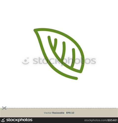 Outline Leaf Vector Logo Template Illustration Design. Vector EPS 10.