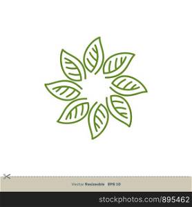 Outline Leaf Vector Logo Template Illustration Design. Vector EPS 10.