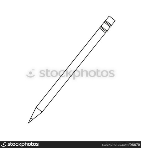 Outline line pencil icon vector illustration isolated design white background art symbol