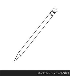Outline line pencil icon vector illustration isolated design white background art symbol