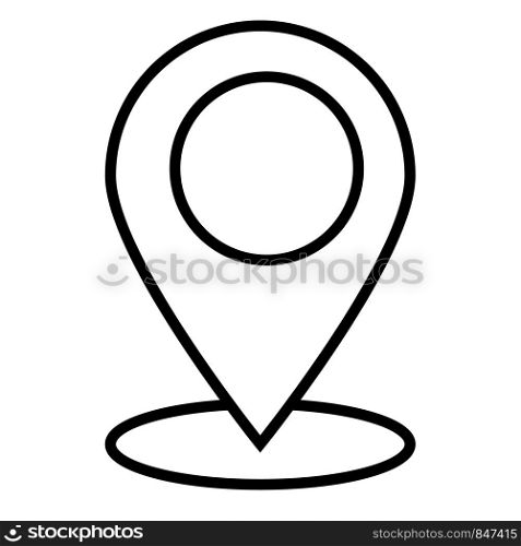 outline location icon on white background. flat style. outline map icon for your web site design, logo, app, UI. location sign. pointer line symbol.