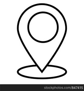outline location icon on white background. flat style. outline map icon for your web site design, logo, app, UI. location sign. pointer line symbol.