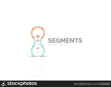 Outline minimal abstract geometric logo, linear business icon made of line segments, elements. Vector illustration