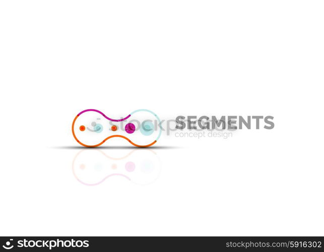 Outline minimal abstract geometric logo, linear business icon made of line segments, elements. Vector illustration