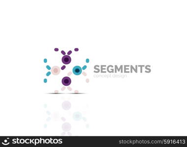 Outline minimal abstract geometric logo, linear business icon made of line segments, elements. Vector illustration