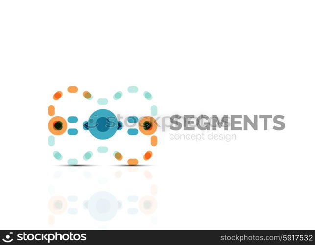 Outline minimal abstract geometric logo, linear business icon made of line segments, elements. Vector illustration