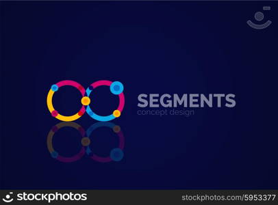 Outline minimal abstract geometric logo, linear business icon made of line segments, elements. Vector illustration