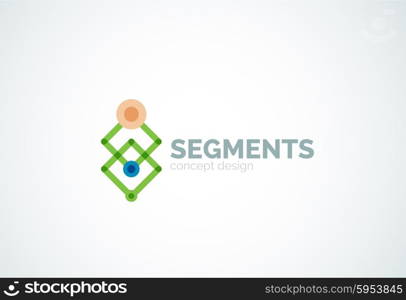 Outline minimal abstract geometric logo, linear business icon made of line segments, elements. Vector illustration