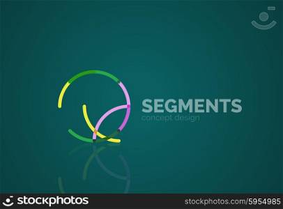 Outline minimal abstract geometric logo, linear business icon made of line segments, elements. Vector illustration
